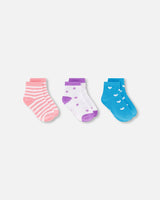 Socks (3 Pairs) Striped Pink-0