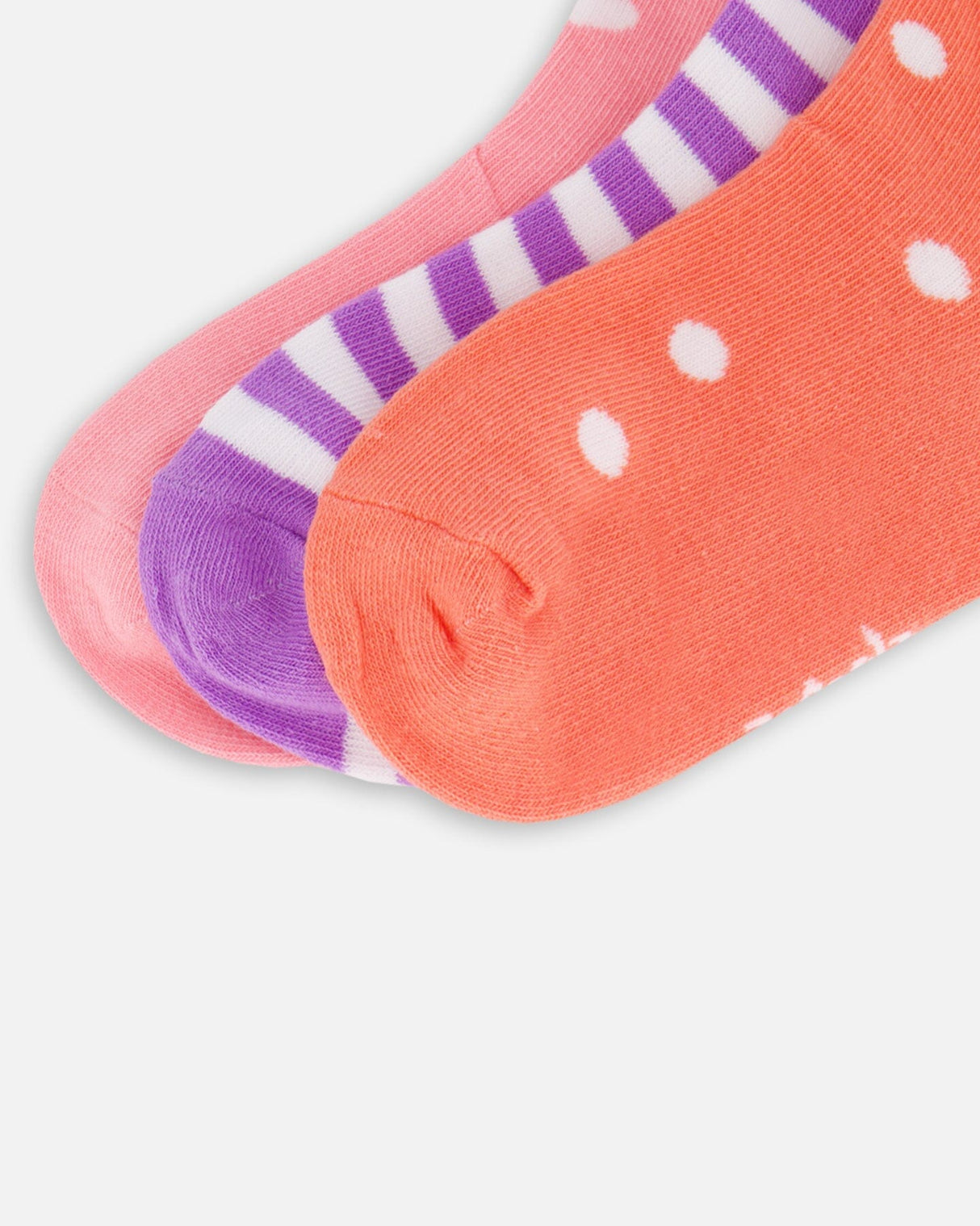 Socks (3 Pairs) Striped Mauve-3