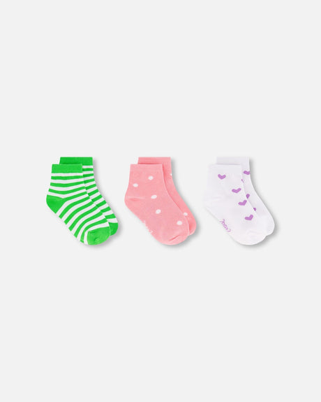 Socks (3 Pairs) Striped Green-0