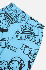 40th Anniversary Adult Printed Poplin Pant Sky Blue-4