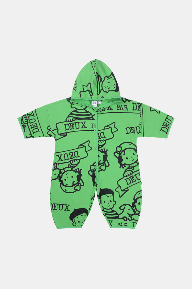 40Th Anniversary Printed Jersey One-Piece Green-0