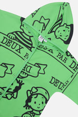 40Th Anniversary Printed Jersey One-Piece Green-3