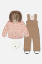 Deux par Deux baby two-piece snowsuit in Pink Animal Print — main product view