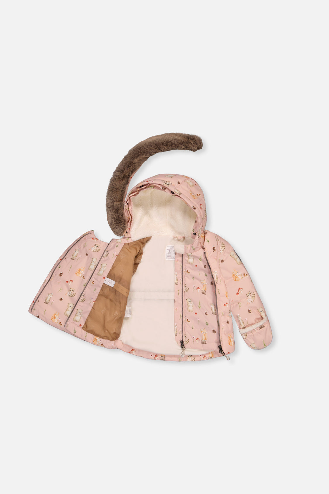 Deux par Deux baby two-piece snowsuit in Pink Animal Print — alternate product view