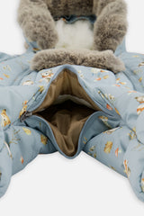 Deux par Deux blue animal-print baby car-seat snowsuit alternate close-up product view