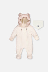 Deux par Deux unisex baby Off White car seat snowsuit -30°C sizes 3M-18M