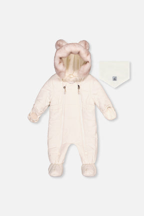 Deux par Deux unisex baby Off White car seat snowsuit -30°C sizes 3M-18M