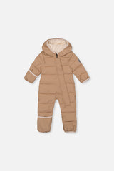 Deux par Deux Baby Cloud Beige unisex car seat snowsuit -20°C 5K front view 3M-24M