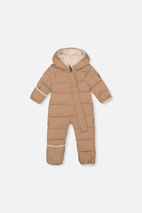 Deux par Deux Baby Cloud Beige unisex car seat snowsuit -20°C 5K front view 3M-24M