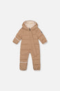 Deux par Deux Baby Cloud Beige unisex car seat snowsuit -20°C 5K front view 3M-24M