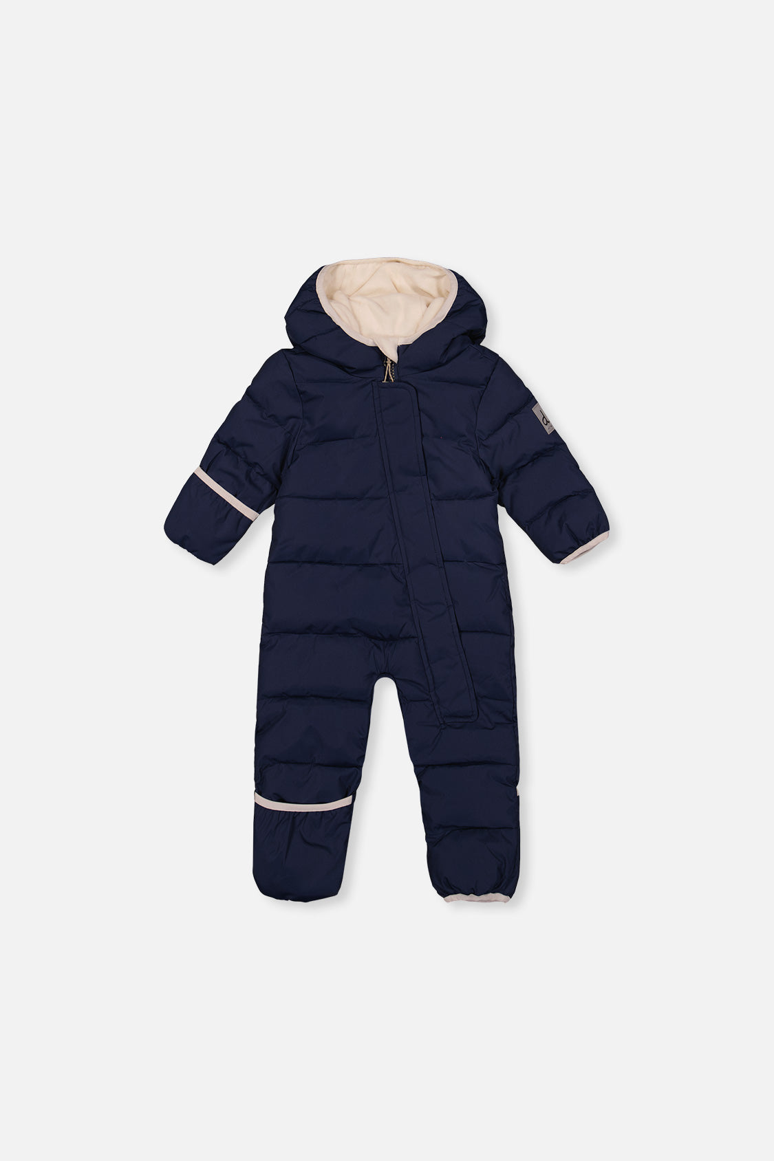 Deux par Deux Baby Cloud Dark Blue car seat snowsuit -20°C 5K front view 3M-24M
