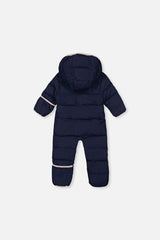 Deux par Deux Baby Cloud Dark Blue one-piece car seat snowsuit alternate product view