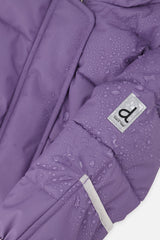 Baby Cloud violet snowsuit fold-over cuff and ankle detail