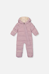 Deux par Deux Baby Cloud Lavender car seat snowsuit -20°C 5K front view 3M-24M