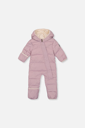 Deux par Deux Baby Cloud Lavender car seat snowsuit -20°C 5K front view 3M-24M
