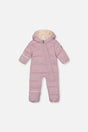 Deux par Deux Baby Cloud Lavender car seat snowsuit -20°C 5K front view 3M-24M