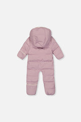 Deux par Deux Lavender Baby Cloud one-piece snowsuit with fold-over mittens and footies