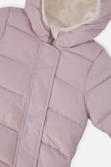 Deux par Deux Baby Cloud one-piece car-seat snowsuit in lavender, additional angle