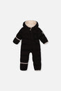 Deux par Deux Baby Cloud Black car seat snowsuit -20°C 5K front view 3M-24M