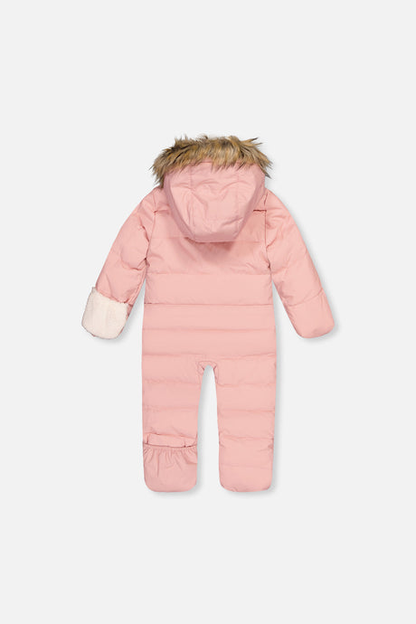 Deux par Deux Baby Snug Pale Dusty Pink one-piece snowsuit alternate product view