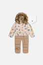 Deux par Deux Baby Snug Blue Dinosaur car seat snowsuit -20°C 5K for 3M-2T