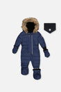 Deux par Deux baby dark blue puffy one-piece snowsuit -30°C 5K sizes 6M-2T