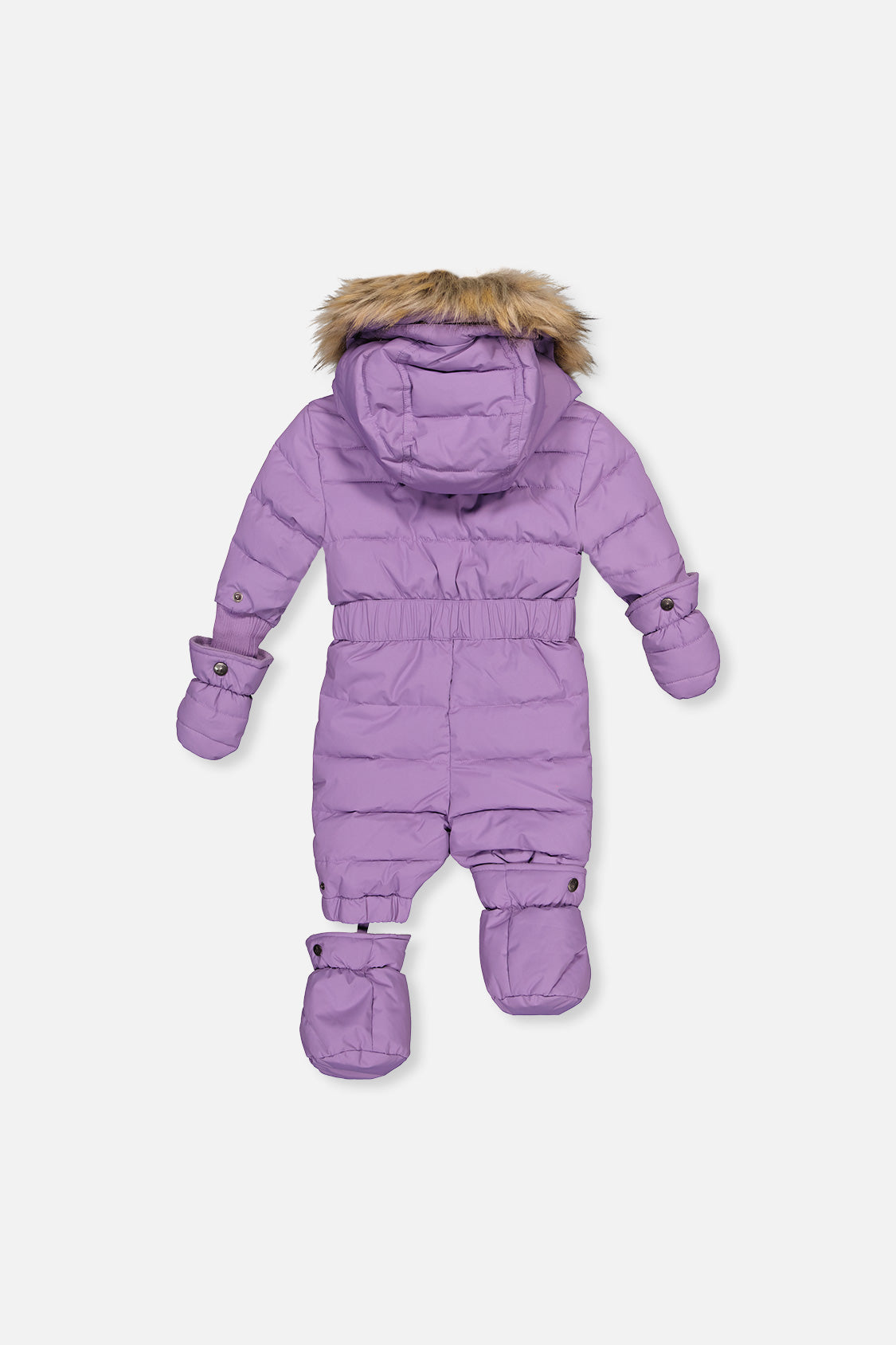 Deux par Deux Baby Original puffy one-piece snowsuit in Violet — alternate product view