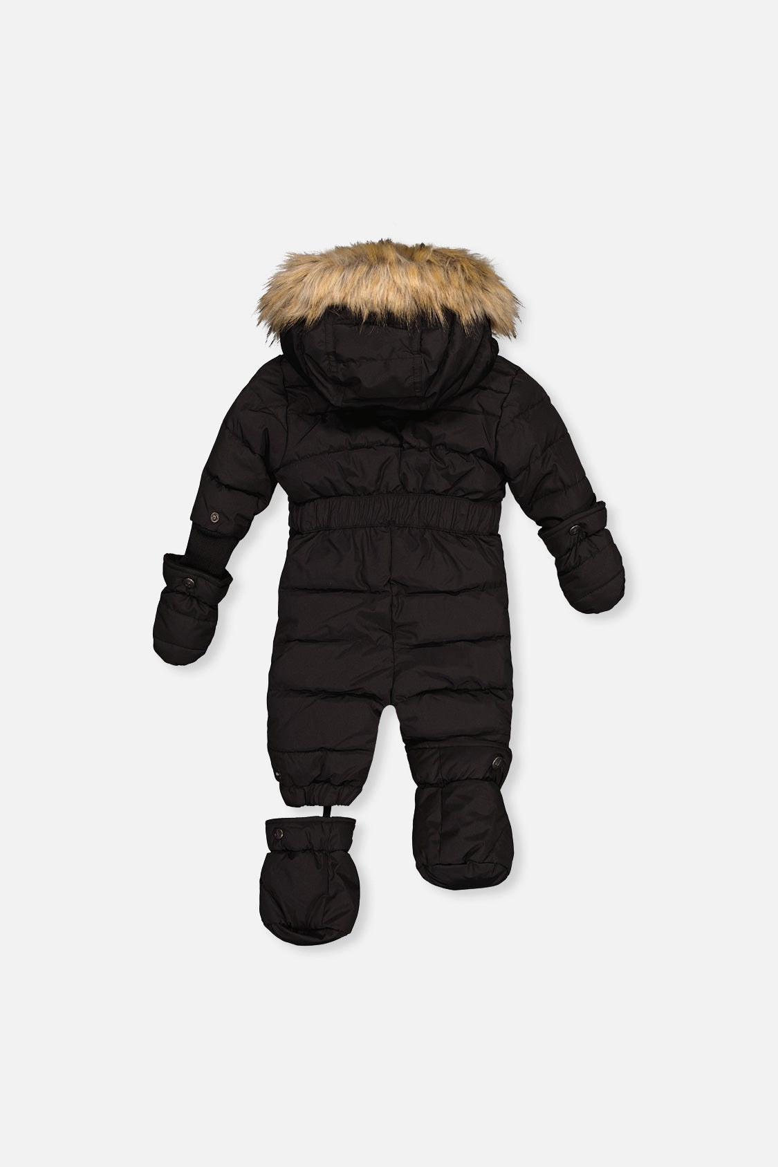 Deux par Deux Baby Original puffy one-piece snowsuit in Black — alternate product view