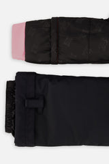 Deux par Deux girls DISCOVER snowsuit, pink and black – sleeve and pant hem extensions for growing room