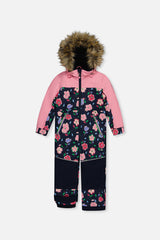 Deux par Deux Kids One Piece Discover Snowsuit Blue Floral Print main product image