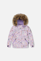 Deux par Deux DISCOVER two-piece snowsuit in Purple Printed Cats — alternate product view
