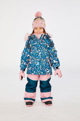 Girls Deux par Deux -30°C Discover snowsuit with blue pink unicorn print jacket