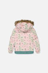 Deux par Deux white retro pink print DISCOVER two-piece snowsuit, product photo 3