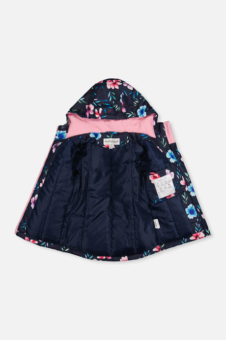 Deux par Deux Light Weight Two Piece Chill Snowsuit Blue Floral Print