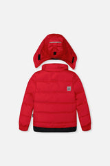 Deux par Deux red PLAY snowsuit jacket back view