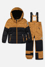 Deux par Deux boys PLAY brown and black two piece snowsuit with brown pants