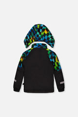 Deux par Deux Two Piece Play Snowsuit Black Colorblock With Green Yellow And Blue Checkerboard Pants