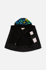 Deux par Deux Two Piece Play Snowsuit Black Colorblock With Green Yellow And Blue Checkerboard Pants