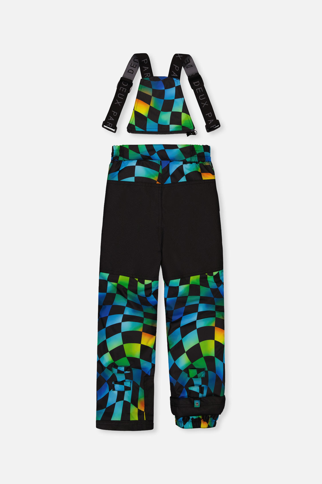Deux par Deux Two Piece Play Snowsuit Black Colorblock With Green Yellow And Blue Checkerboard Pants product image P6