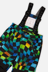 Deux par Deux Two Piece Play Snowsuit Black Colorblock With Green Yellow And Blue Checkerboard Pants