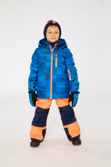 Two Piece Play Snowsuit Navy Blue And Orange With Orange Pants-3