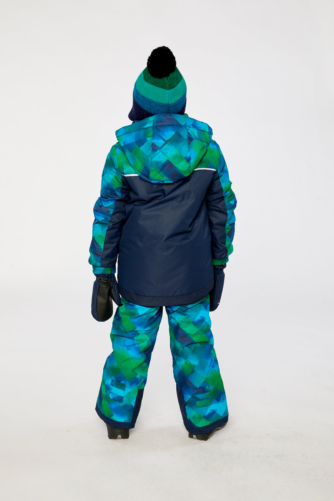 Deux par Deux Two Piece Play Snowsuit Blue And Green Checkered Print
