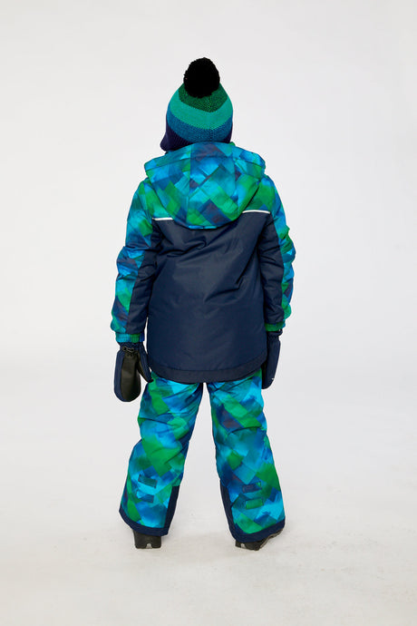 Deux par Deux Two Piece Play Snowsuit Blue And Green Checkered Print
