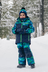 Deux par Deux Two Piece Play Snowsuit Blue And Green Checkered Print lifestyle view