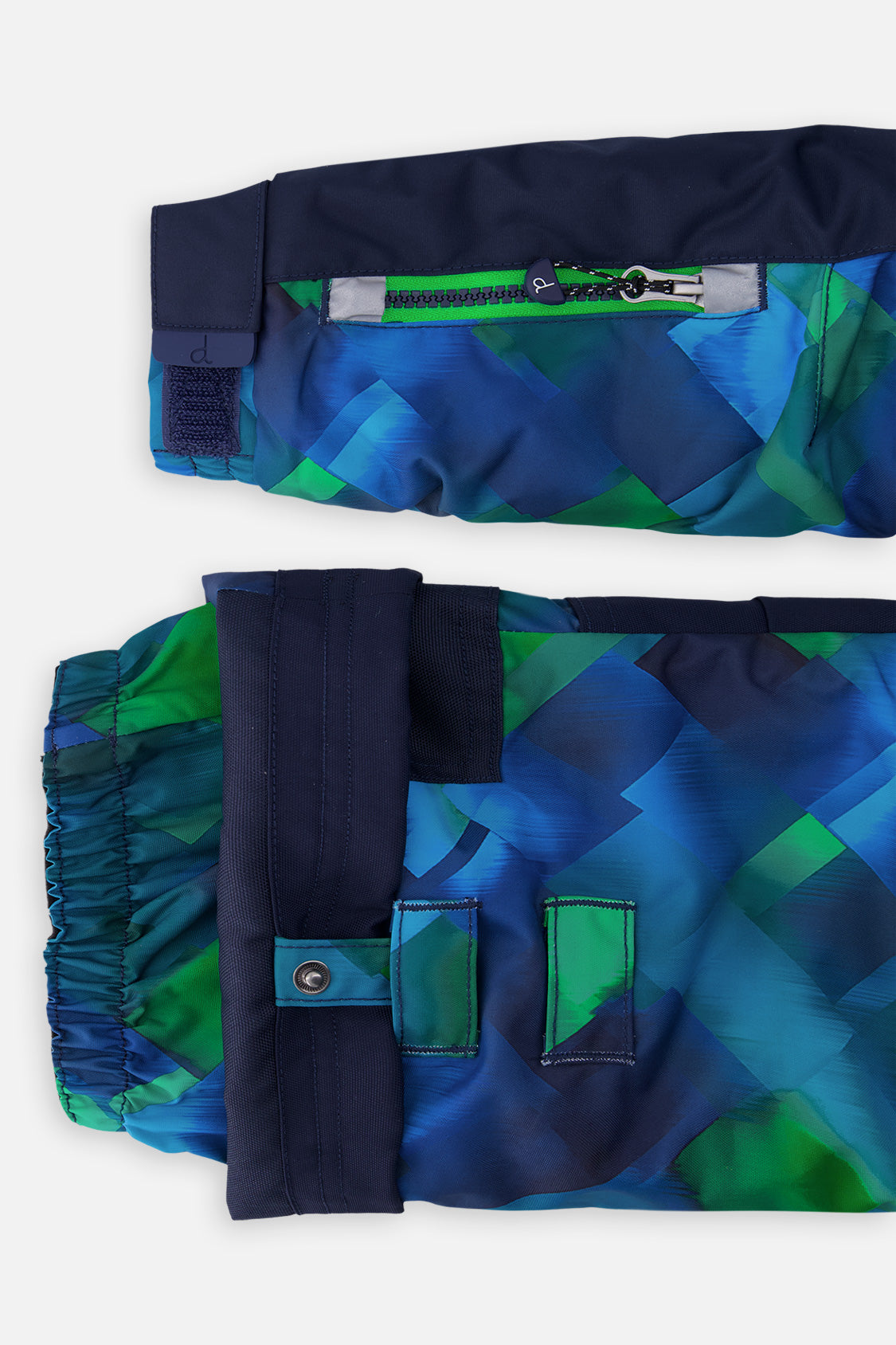 Deux par Deux Two Piece Play Snowsuit Blue And Green Checkered Print