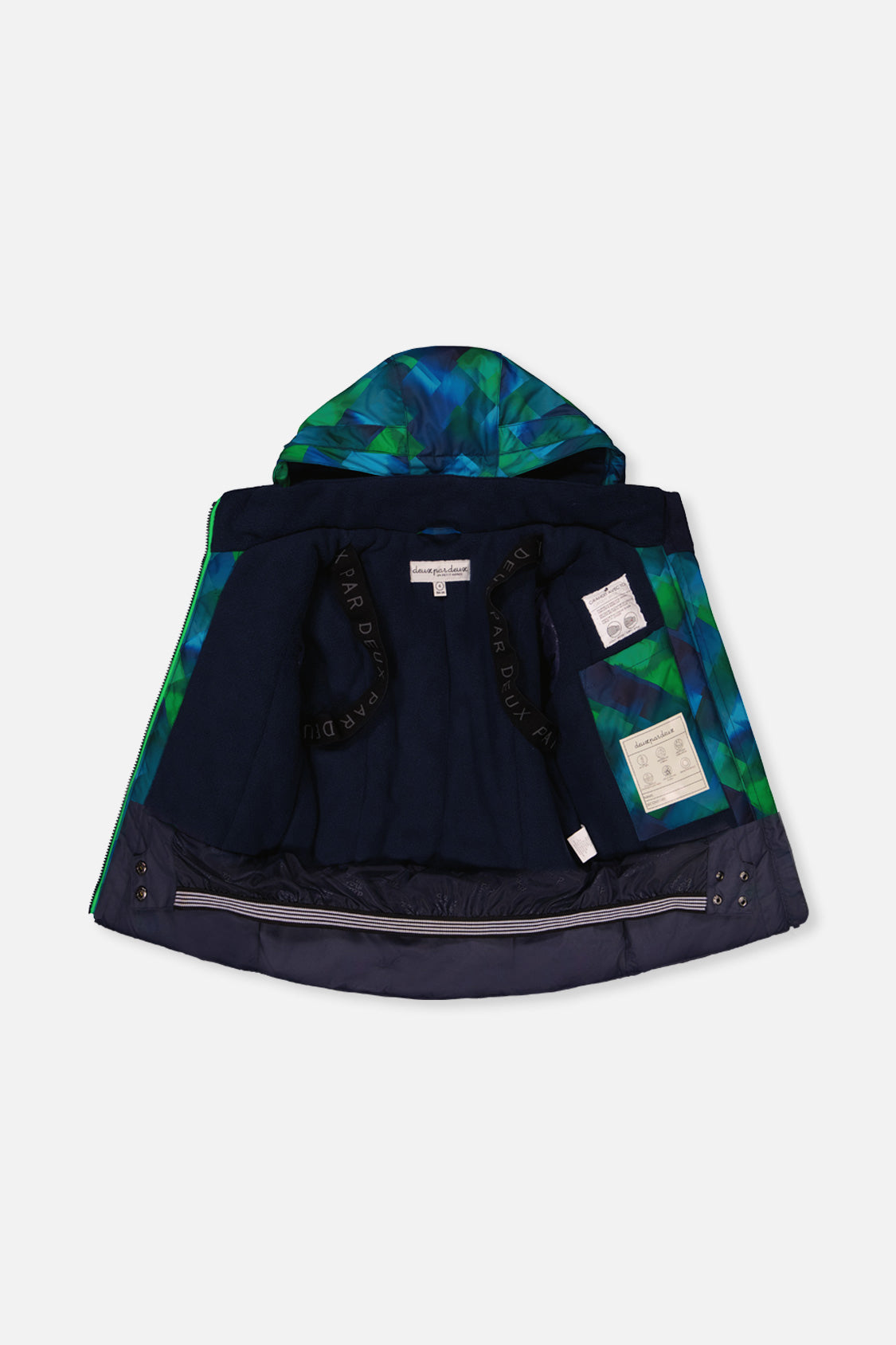 Deux par Deux Two Piece Play Snowsuit Blue And Green Checkered Print