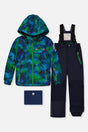 Two Piece Play Snowsuit Blue And Green Checkered Print With Navy Pants-0