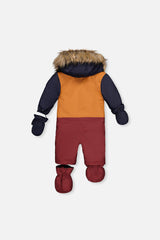 Deux par Deux baby car-seat one-piece snowsuit in Burgundy — alternate product view
