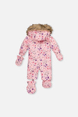Deux par Deux pink mini flower baby car-seat snowsuit alternate product detail view