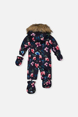 Deux par Deux baby car-seat one-piece snowsuit in Blue Floral Print — alternate product view